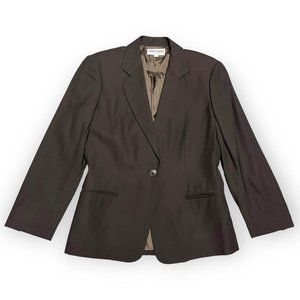 Brown Single-Button Women's Blazer - Classic Tailored Suit Jacket